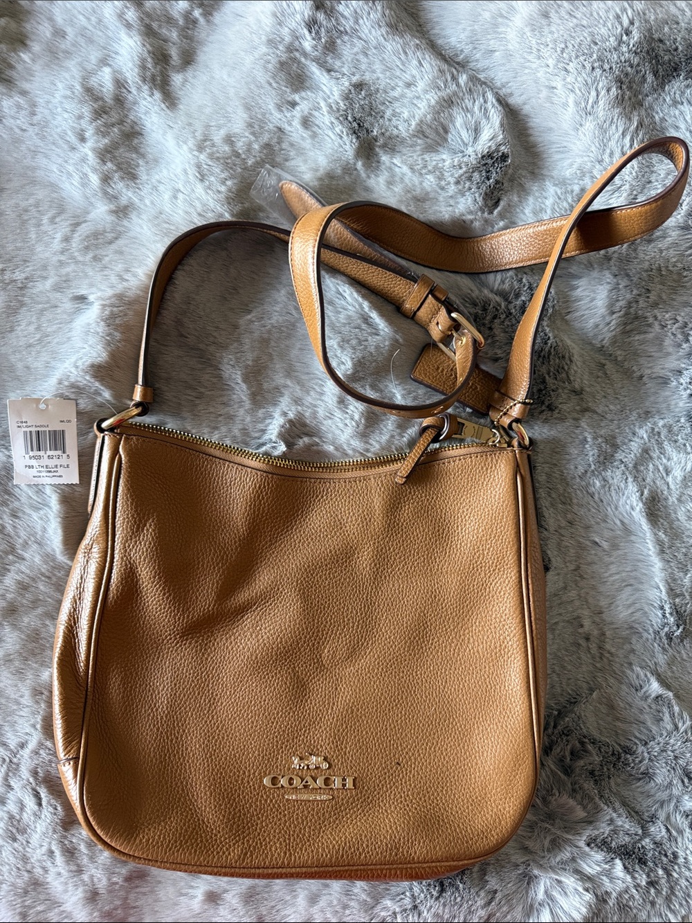 Coach Tan Pebbled Leather Crossbody Bag